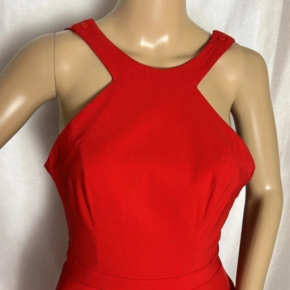 ASOS red halter,fit&flare,cut out dress,  event, coquette - Picture 7 of 10